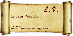 Latzer Veszta névjegykártya